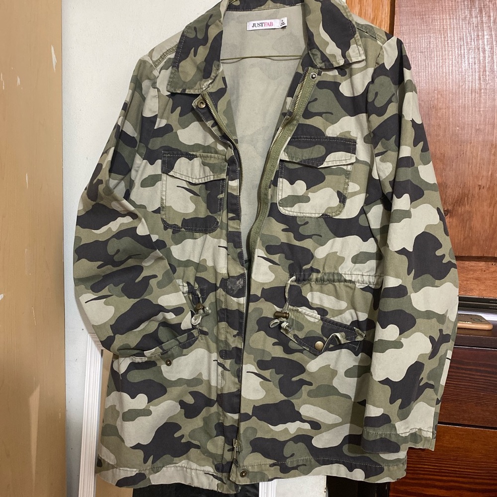 JustFab camouflage military jacket